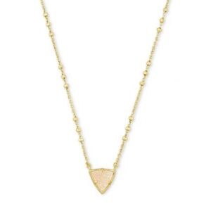 Kendra Scott Perry Gold Pendant Necklace in Iridescent Drusy